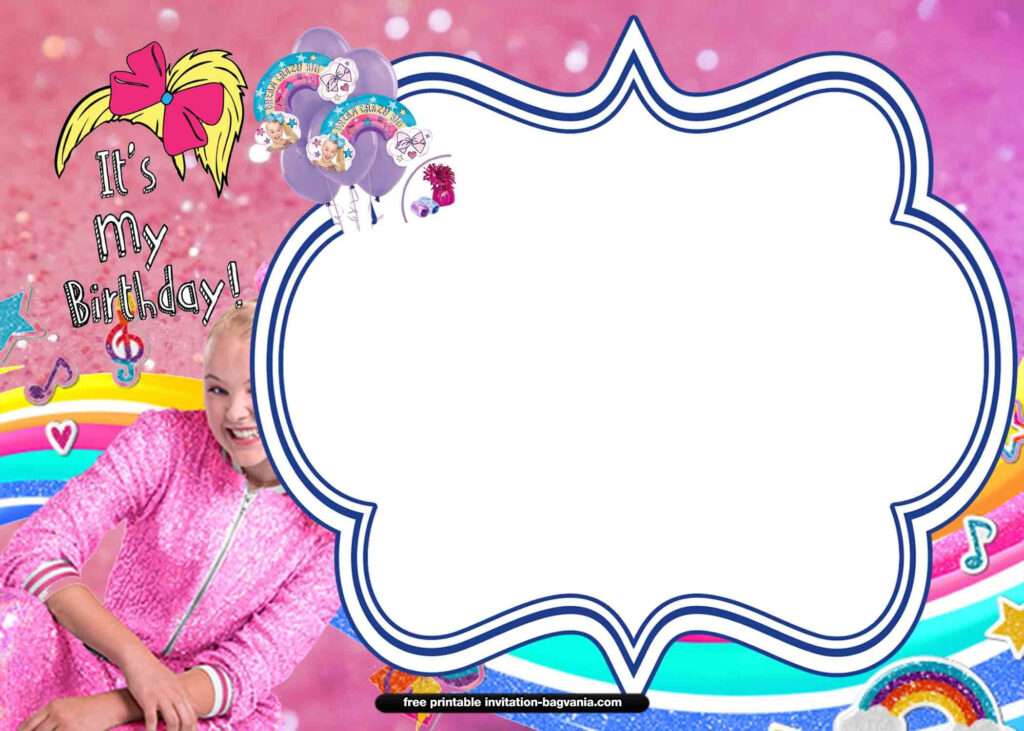 13 FREE Jojo Siwa Invitation Templates Free Printable Birthday 