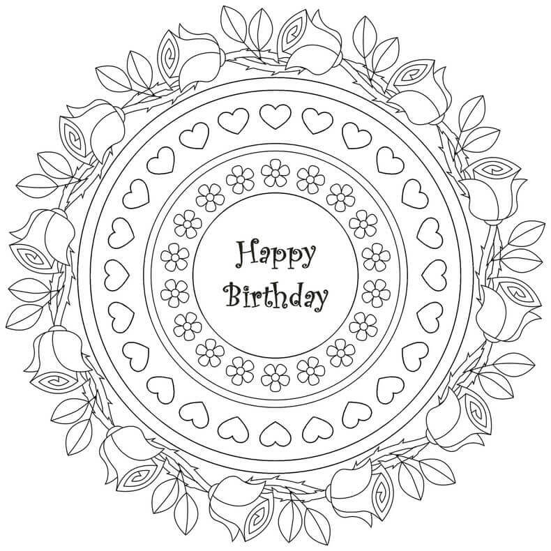 25 Free Printable Happy Birthday Coloring Pages