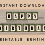 Army Camouflage Military Theme Happy Birthday Banner For Etsy