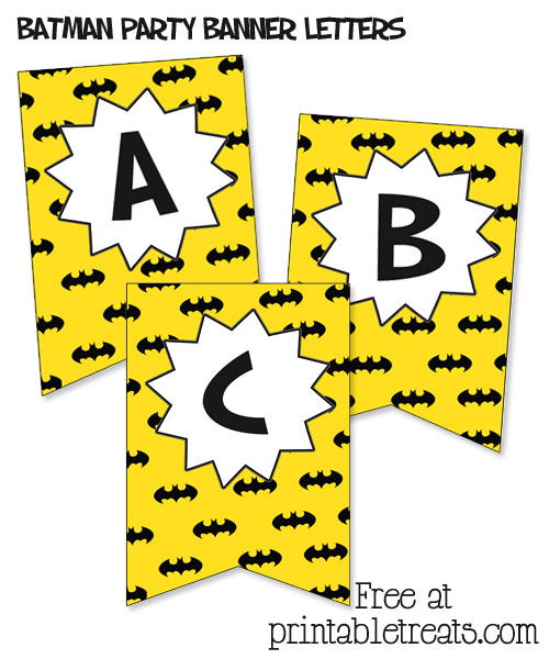 Batman Birthday Banner Printable Treats