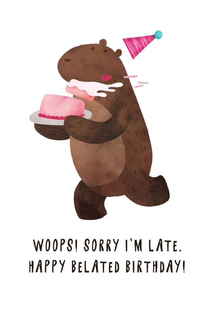 Belated Birthday Bear Birthday Card Free Belated Birthday 