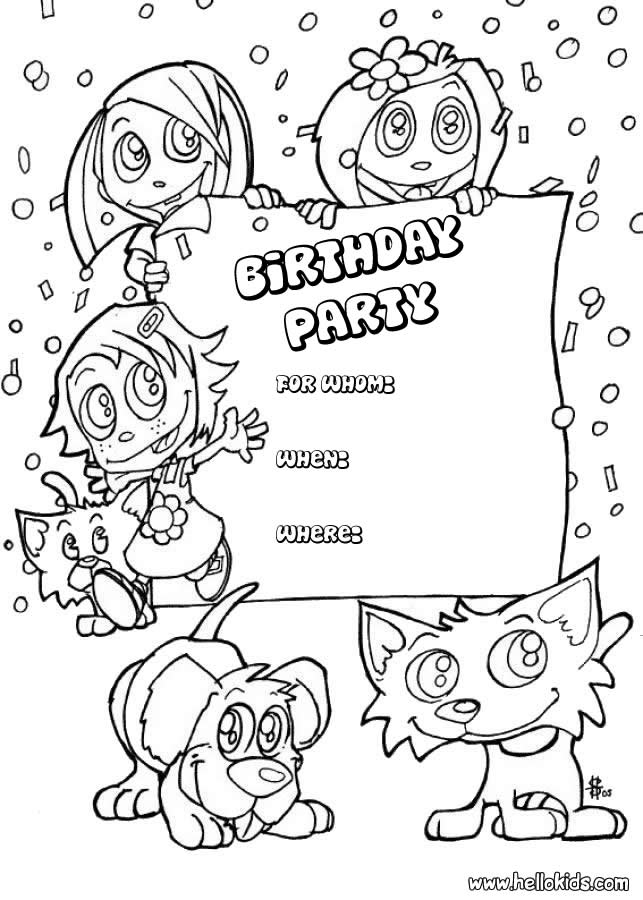 Birthday Card Coloring Pages Coloring Home