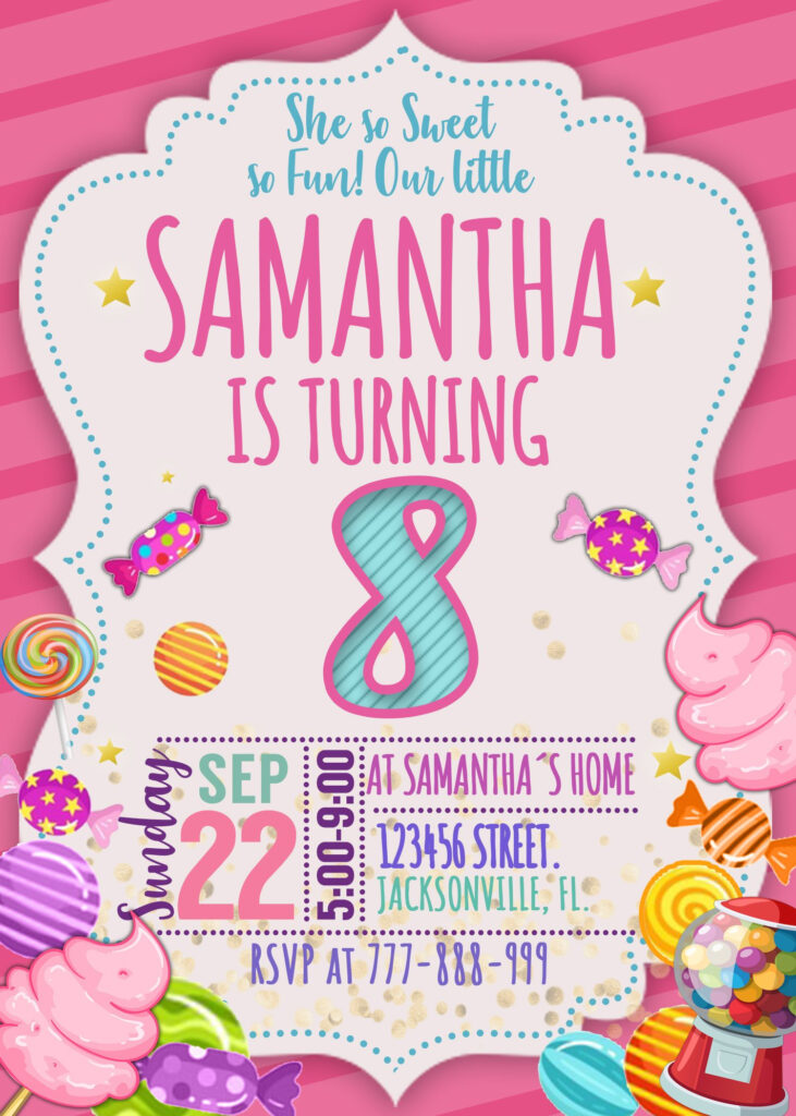 Candyland Birthday Invitation Candy Land Birthday Invitation Candy 
