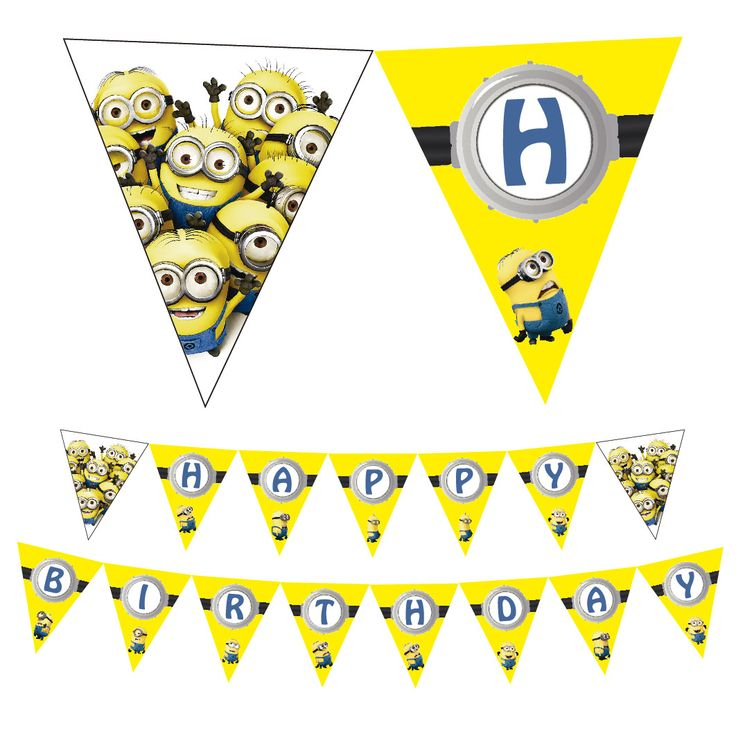 Despicable Me Minions Birthday Banner Minion Digital Printable Banner 