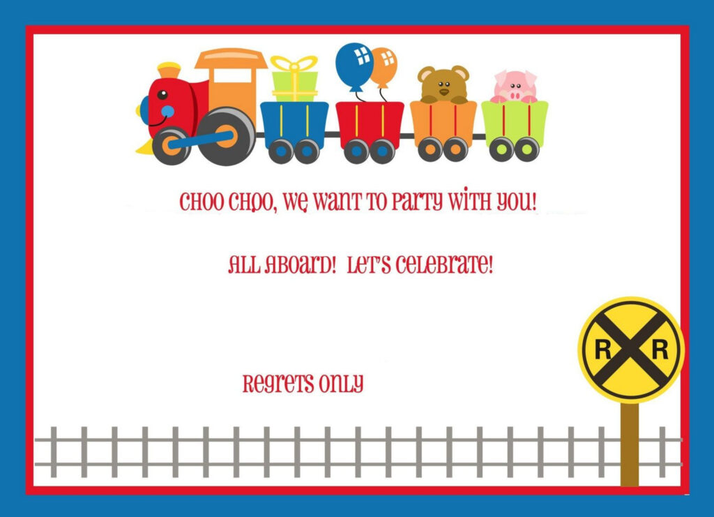 Free FREE Template Free Train Birthday Invitation Template Birthday 