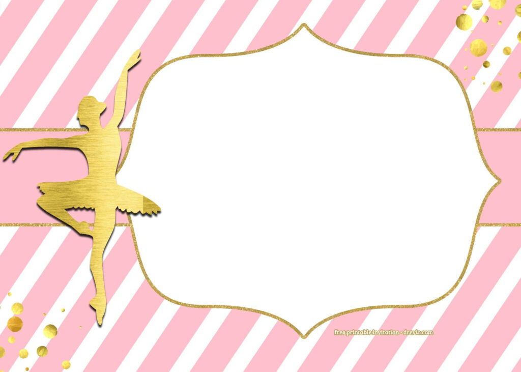 FREE Golden Ballerina Birthday Invitation Templates Ballerina 