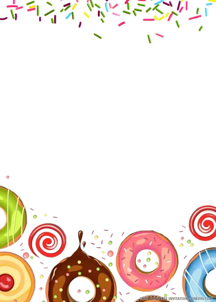  FREE PRINTABLE Donuts Birthday Invitation Templates Download 