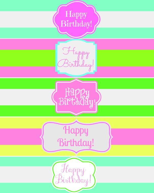 Free Printable Happy Birthday Water Bottle Label Wraps Mom 4 Real 