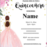 Free Printable Quincea era Invitations Templates Quinceanera