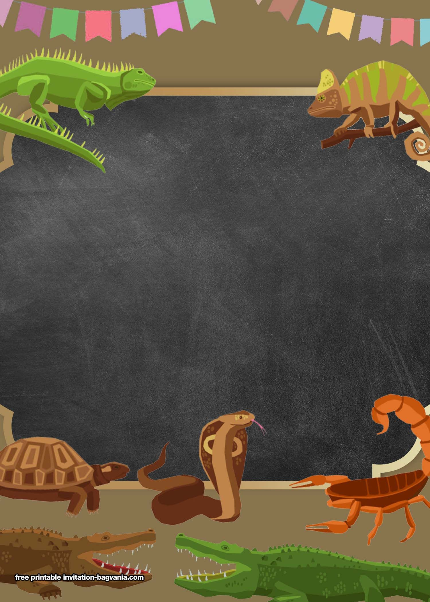 Reptile Birthday Invitations Printable Free 2024