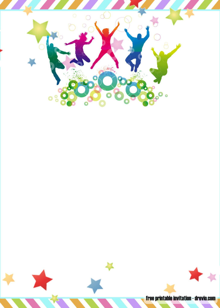 FREE Printable Trampoline Jump Birthday Invitation Templates Birthday 