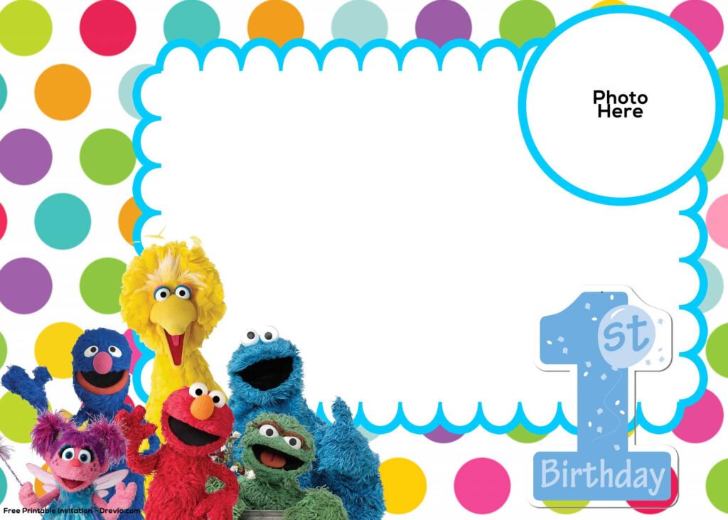 Free Sesame Street 1st Birthday Invitation Template Sesame Street 