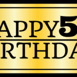 Gold Happy 50th Birthday Banner