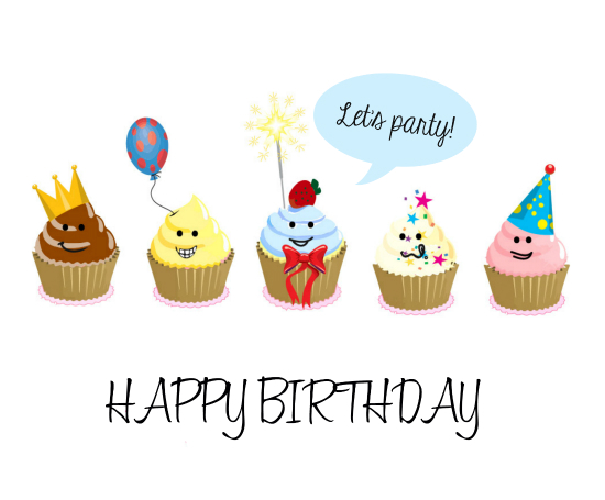 Happy Birthday Cupcakes Free Happy Birthday ECards Greeting Cards 