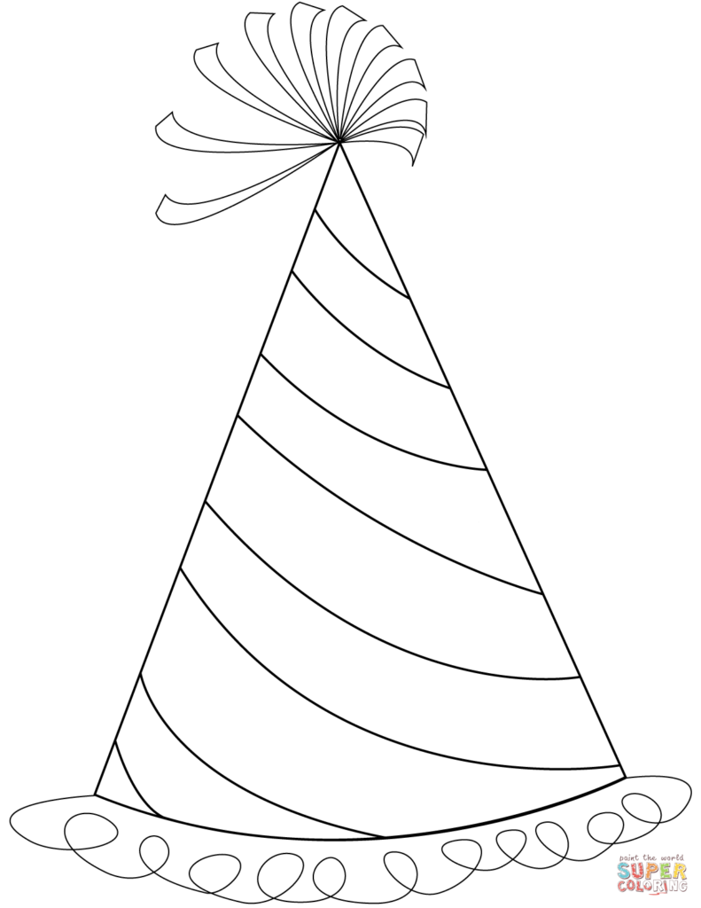 Happy Birthday Party Hat Coloring Page Free Printable Coloring Pages