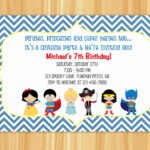 Kids Costume Party Birthday Invitation Blue Or Orange Chevron