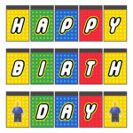 LEGO Birthday Banner Printable Printable Birthday Banner Happy