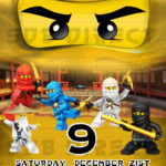 Lego Ninjago Party Invitations Gold Ninjago Invitation Ninjago