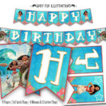 Moana Banner Moana Birthday Banner Princess Moana Party Princess
