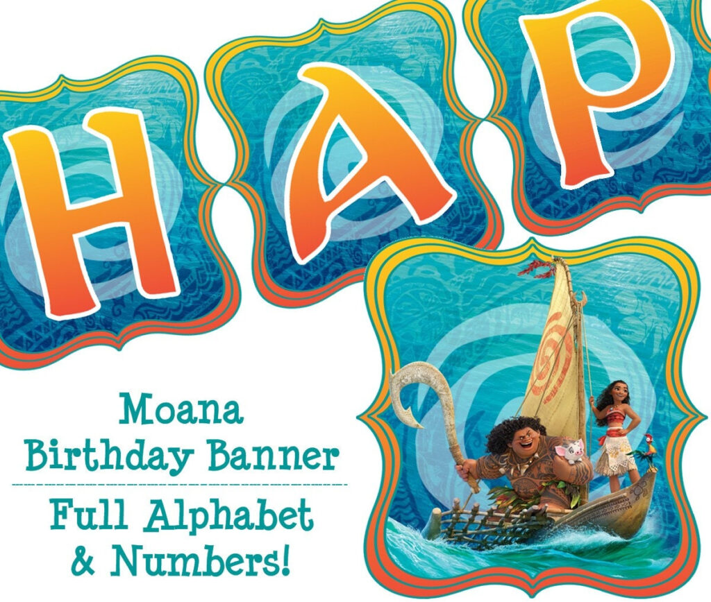 Moana Birthday Banner Moana Banner Moana Party Banner Moana