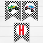 Monster Truck Printable Banner Birthday Party Banner Personalized