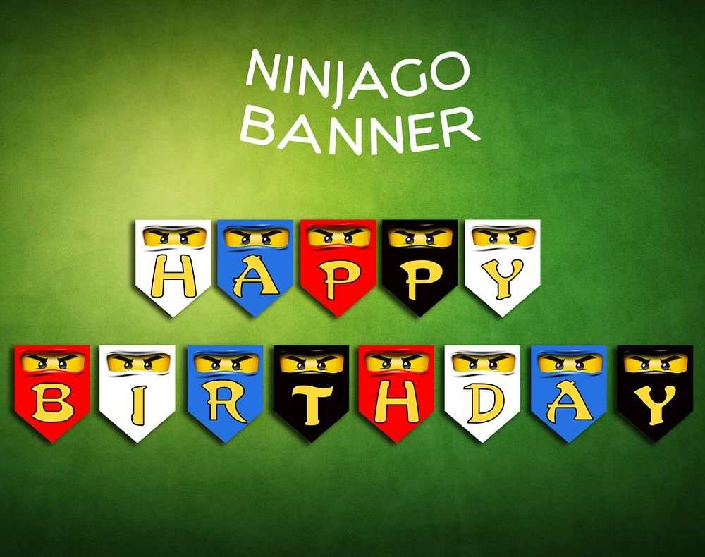 Ninjago Lego Banner Birthday Party Digital Printable Lego Ninjago 