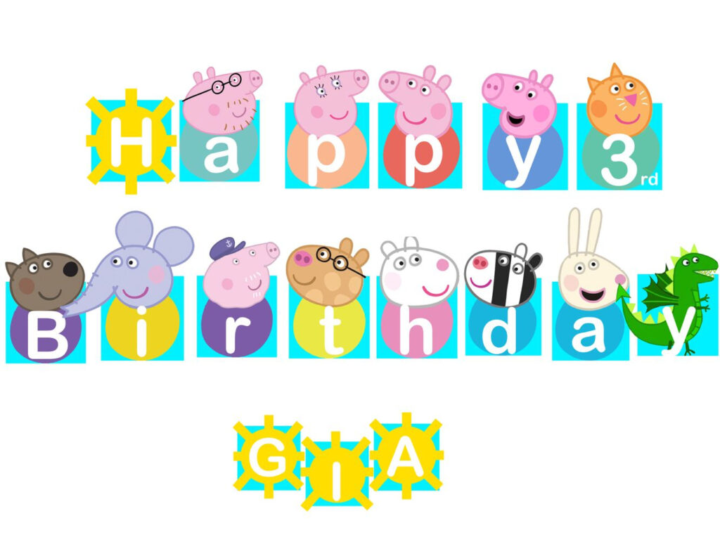 Peppa Pig Birthday Banner