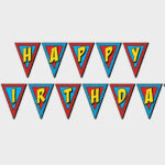 PRINTABLE Superhero Happy Birthday Banner Party Comic Sound