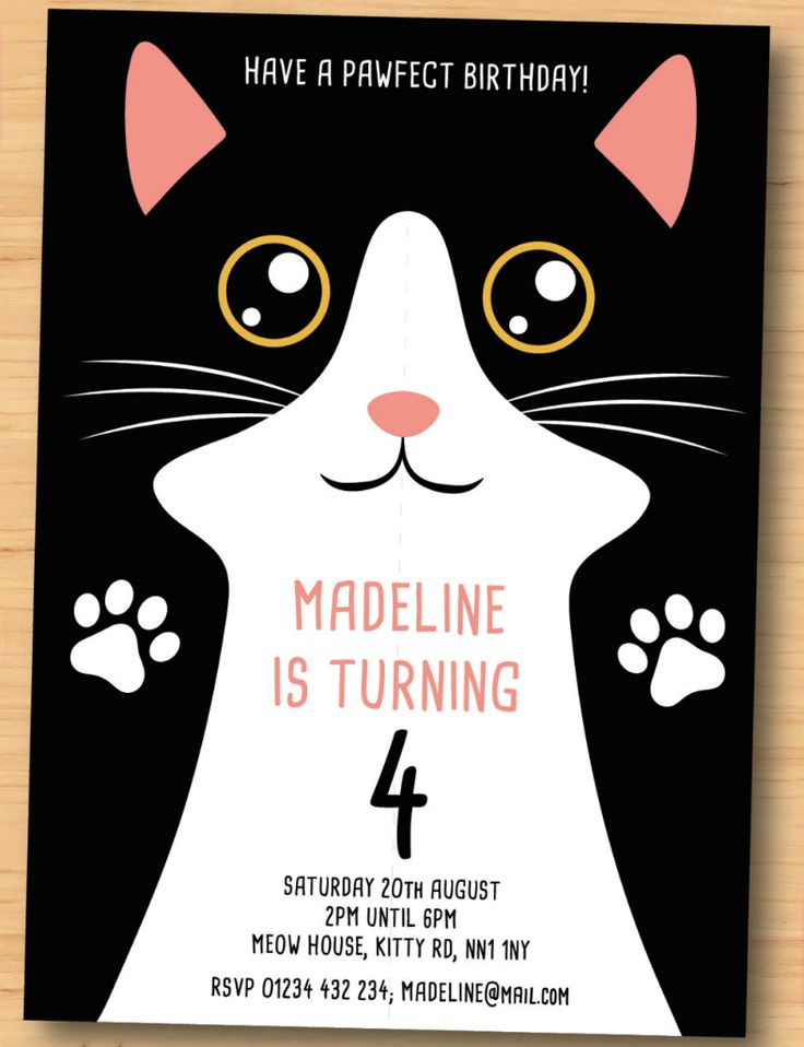 PSD AI Free Premium Templates Cat Birthday Invitations Cat 