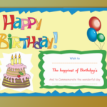 Simple Balloons Birthday Gift Certificate Template