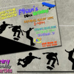 Skateboarding Birthday Invitation Birthday Invitations Skateboard