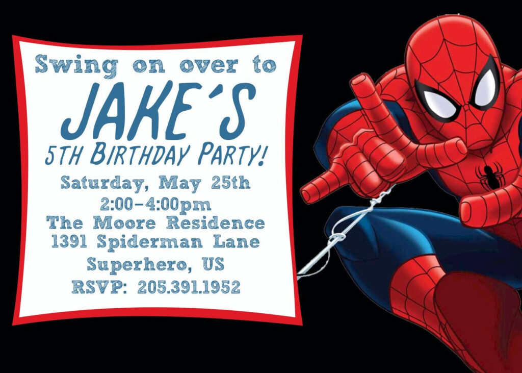 Spiderman Birthday Invitations Printable Spiderman Birthday 