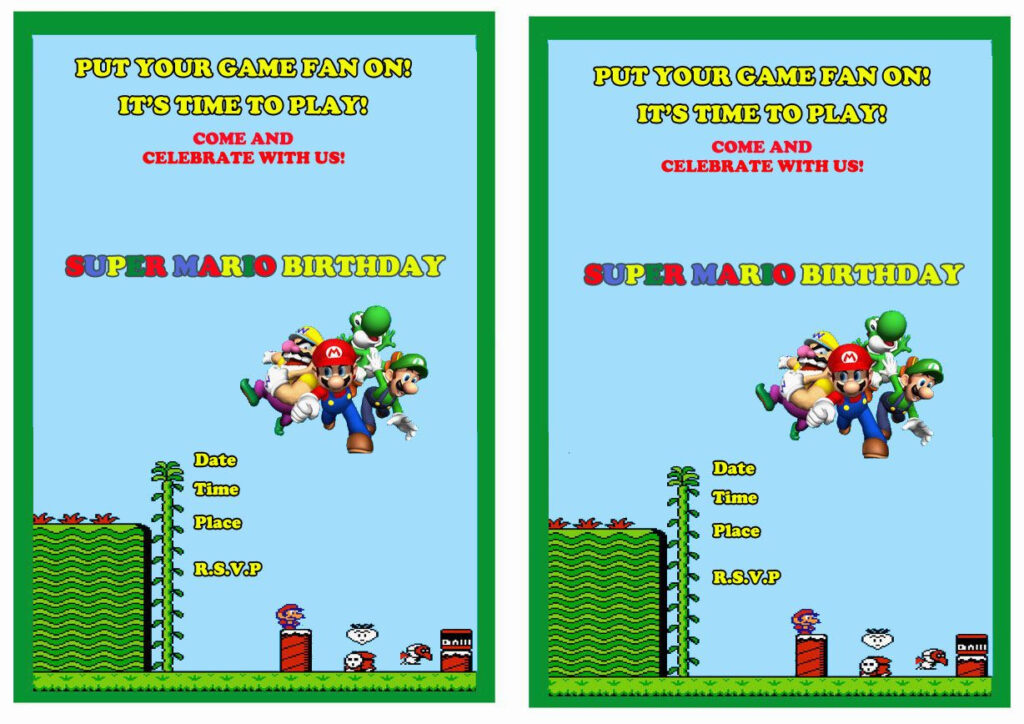 Super Mario FREE Printable Birthday Invitations Click Image Below To 