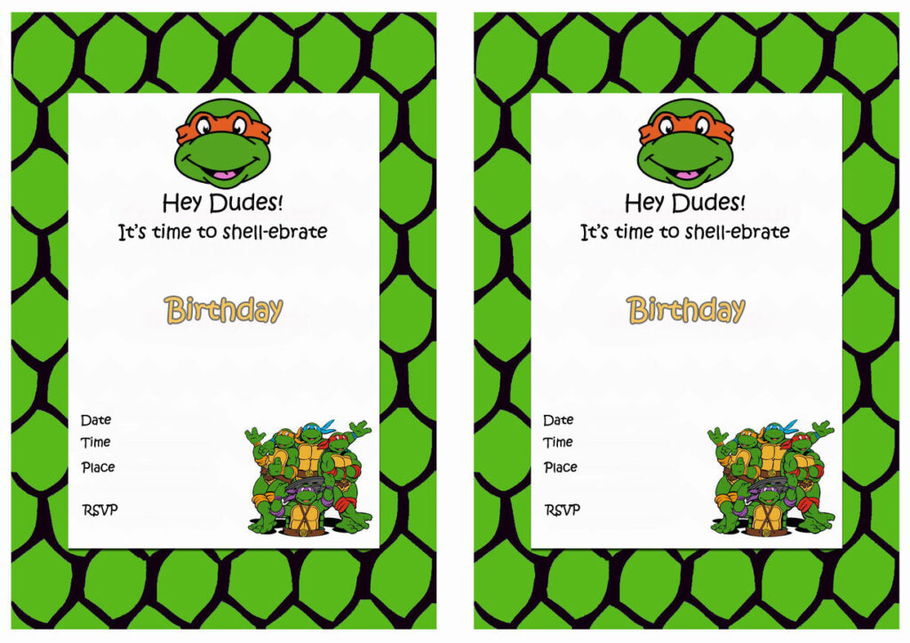Teenage Mutant Ninja Turtles Birthday Invitations Birthday Printable