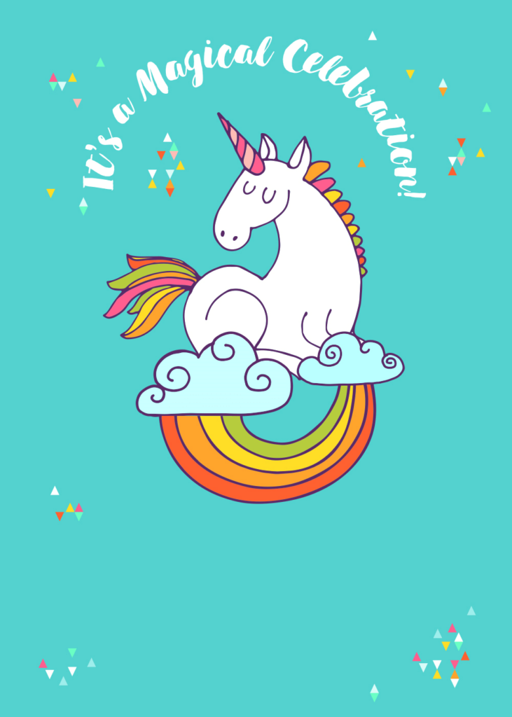 Unicorn Magic Free Birthday Invitation Template Greetings Island 