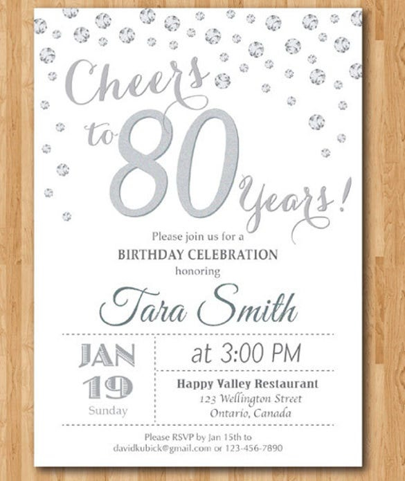 21 80th Birthday Invitations Free PSD Vector EPS AI Format 