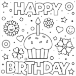 55 Best Happy Birthday Coloring Pages Free Printable PDFs