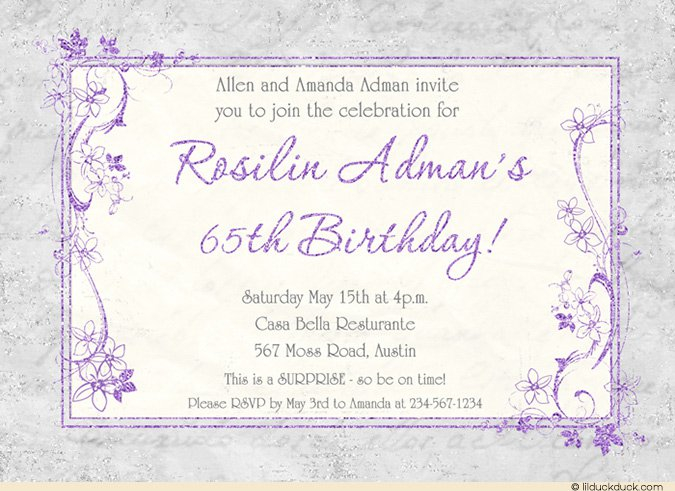 65 Birthday Invitation Wording Invitation Design Blog