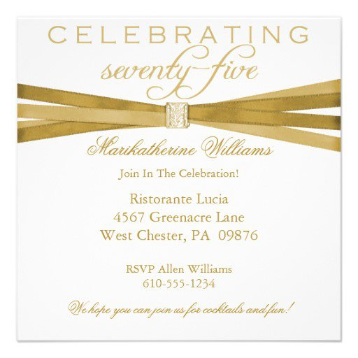 75th Birthday Invitations Free Printable