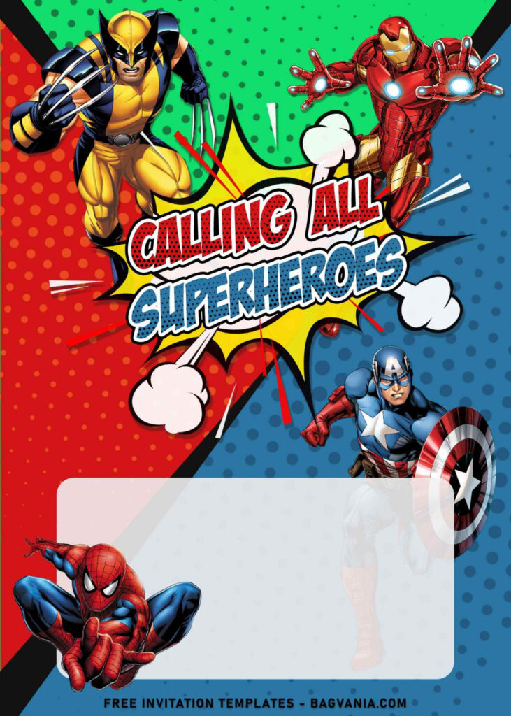 8 Awesome Avengers Comic Birthday Invitation Templates For Your Kid s 