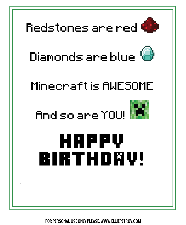Account Suspended Minecraft Birthday Card Birthday Cards For Boys