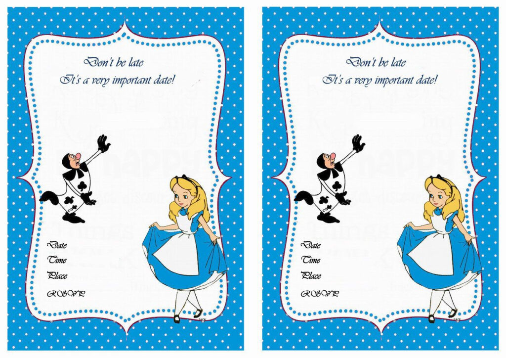 Adventure Time Alice In Wonderland Invitations Wonderland Invitation 