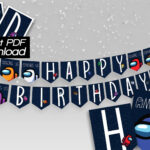Among Us Birthday Banner Happy Birthday Banner Printable Happy