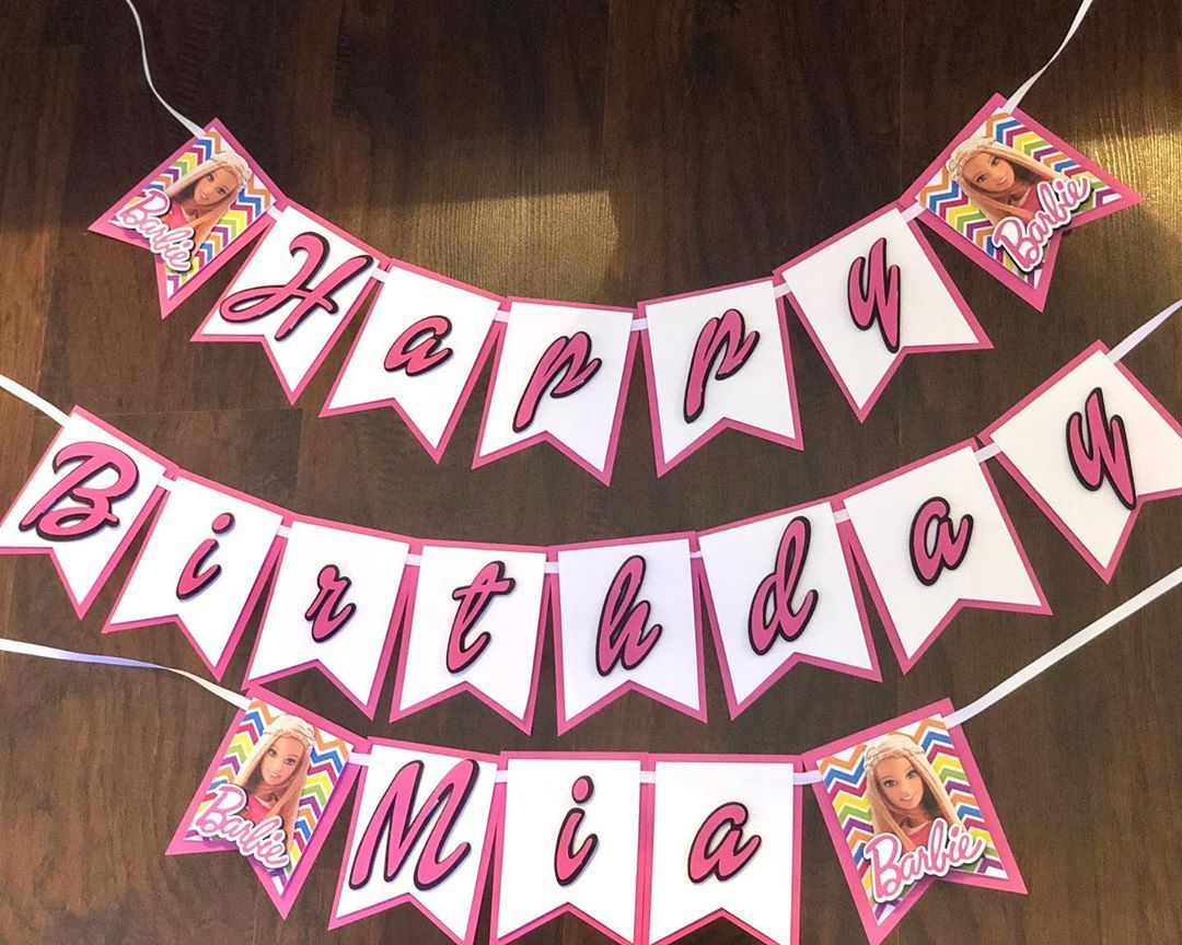 Free Printable Barbie Happy Birthday Banner 2024