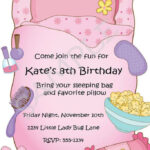 Bed Free Printable Slumber Party Birthday Invitations Slumber Party