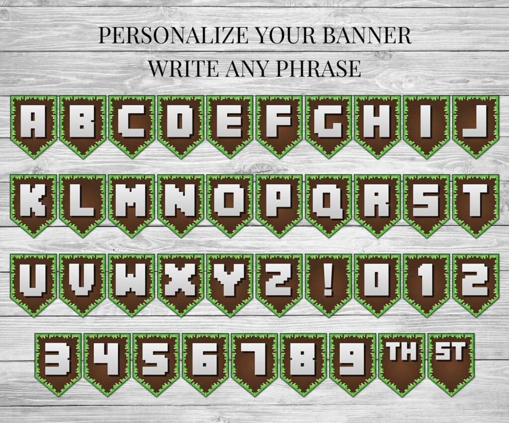 Birthday Banner Printable Minecraft Happy Birthday Banner