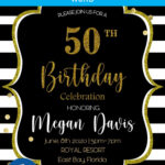 Black And Gold 50th Birthday Invitation Templates Editable With Ms