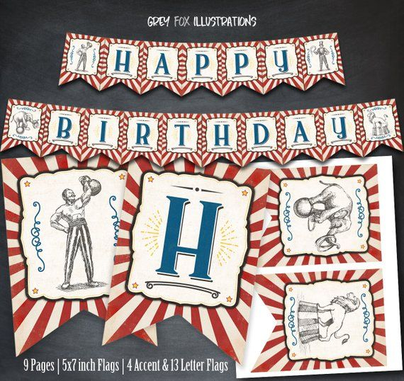 Circus Birthday Banner Circus Banner Circus Party Banner Etsy 