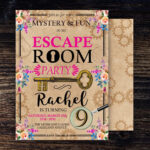 Escape Room Birthday Invitation Girls Escape Room Invite Escape Room