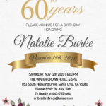 Floral 60th Birthday Invitation Templates Editable With MS Word